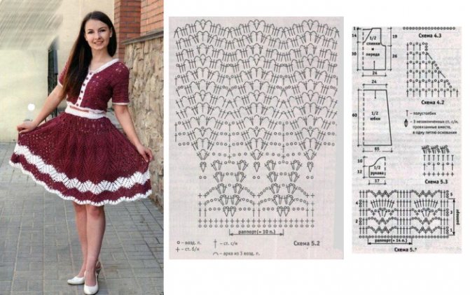 Платья крючком для женщин. Схемы и описание, модели